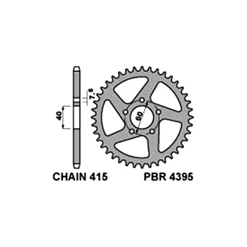 Фото Задняя шестерня, алюминиевая PBR, серебристая, 38T, SX50 09-13, SM50 09-13